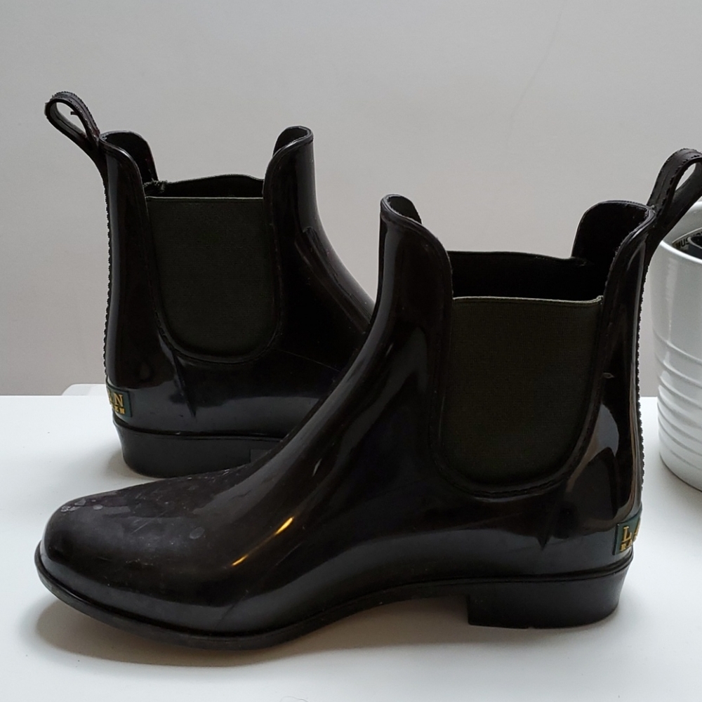 Dark brown rainboots